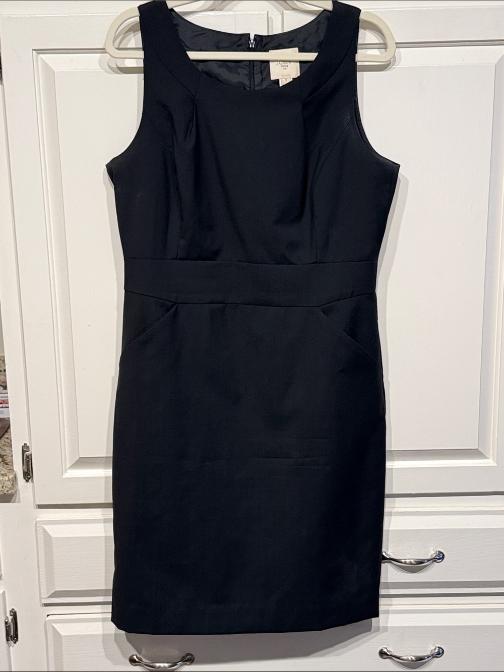 J Crew. Classic Black Sleeveless Sheath Dress - wool suit